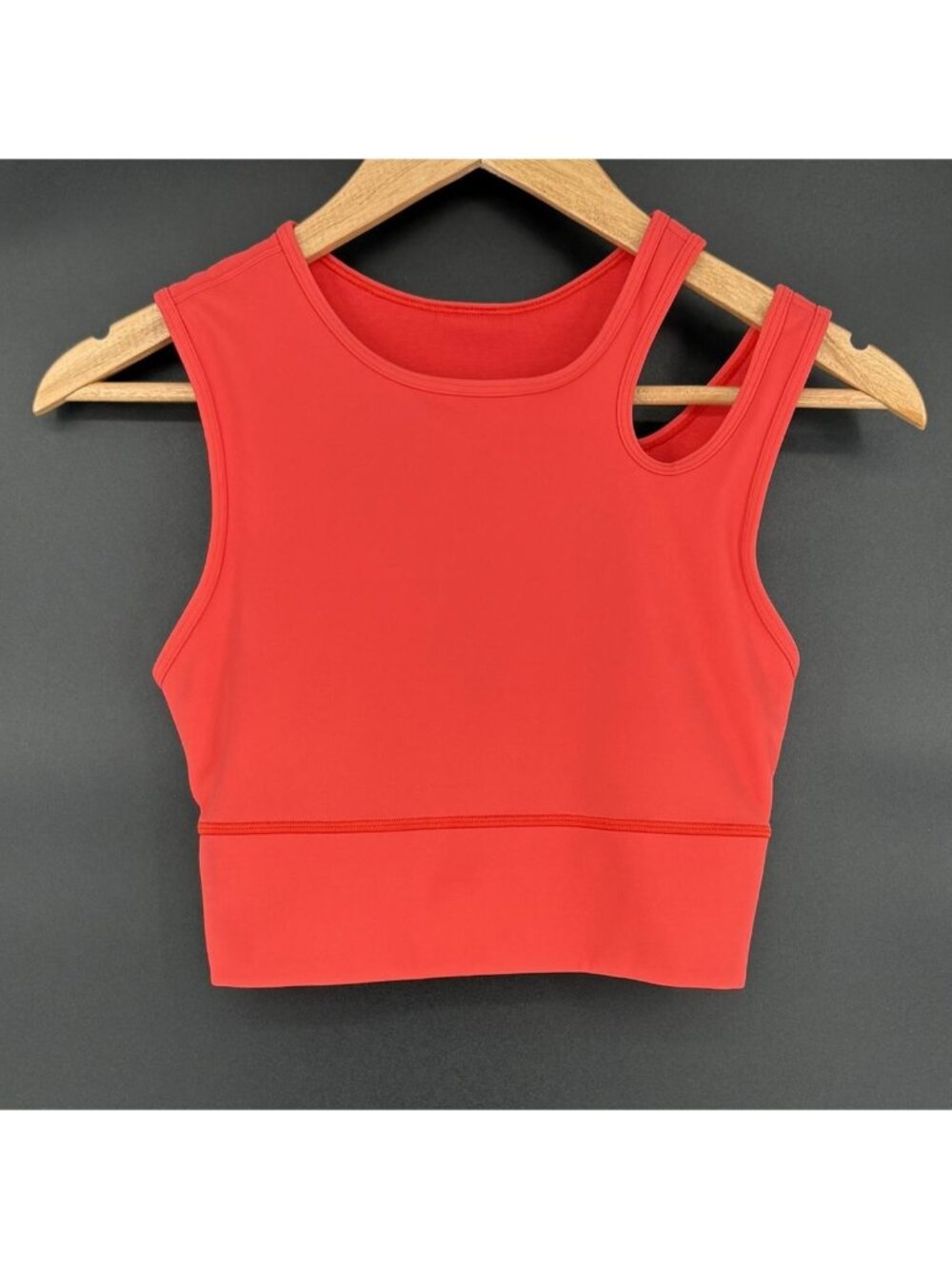 Lululemon Mastered Motion Cropped Tank 4 Thermal Red Asymmetric Workout Top Gym